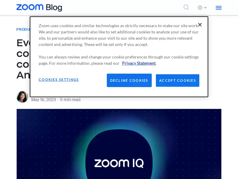 Zoom IQ : Zoom智能伴侣，提升协作能力