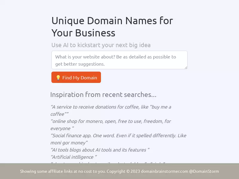 Domain Brainstormer : 轻松管理个人财务,实现财富自由