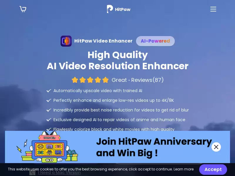 HitPaw Video Enhancer : AI智能视频增强器