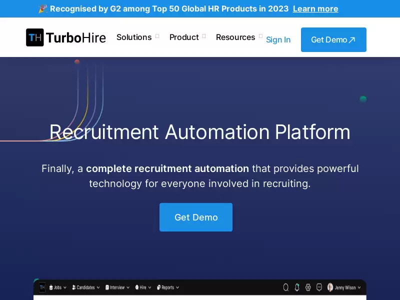 Turbohire : 全球领先且最值得信赖的招聘自动化软件，拥有10个招聘模块中的59个功能，受到全球7000多名招聘人员的喜爱。