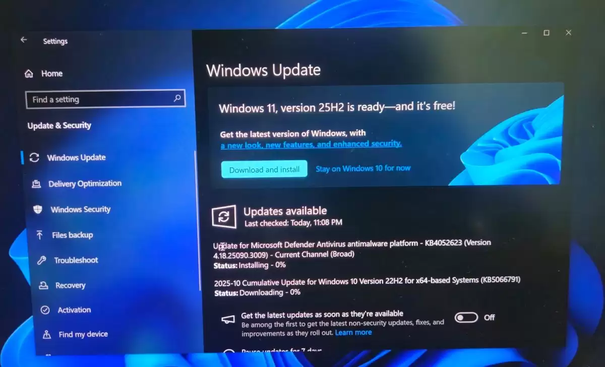 一键升级! 微软简化 Win10 升级流程直接推送win11 25H2 版本