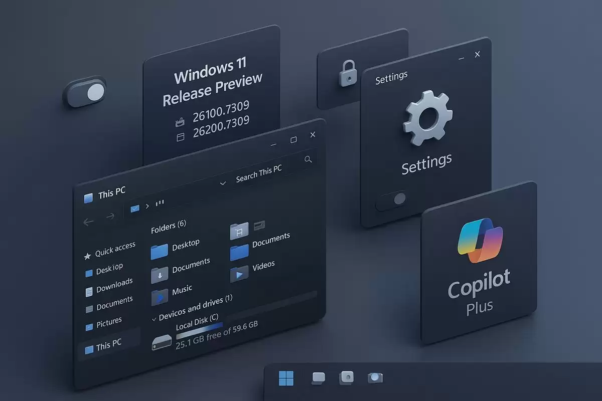 Win11 RP 26x00.7309预览版推送:附KB5070311完整更新日志