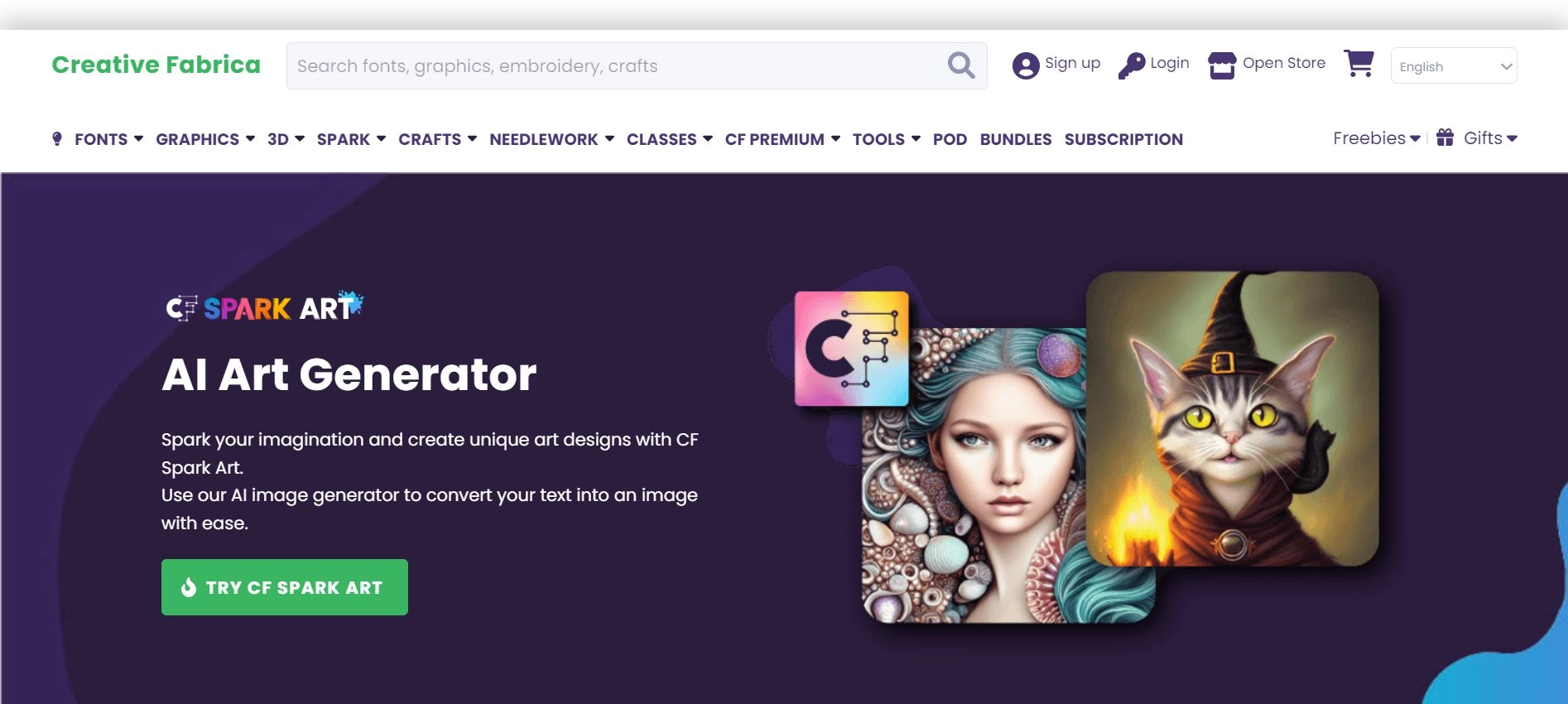 CF Spark Art官网-CF Spark Art 只需一句文本和点击就可生成 ai 图像