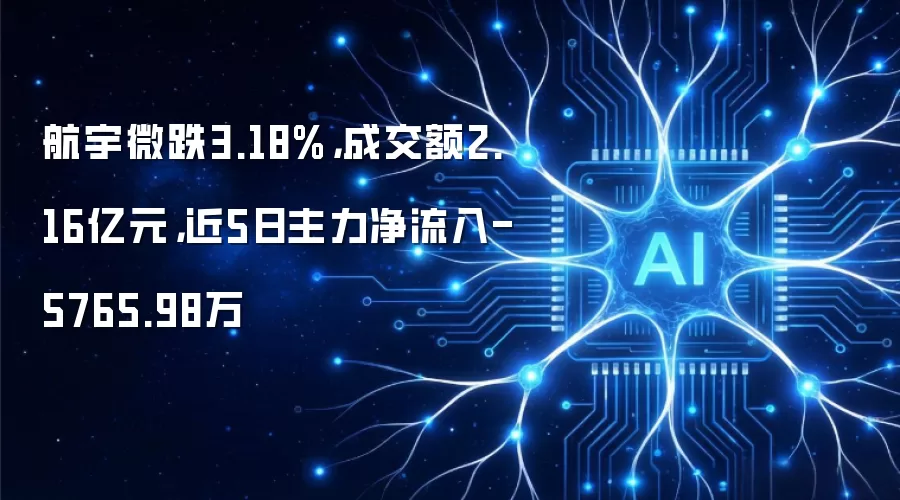 航宇微跌3.18%，成交额2.16亿元，近5日主力净流入-5765.98万