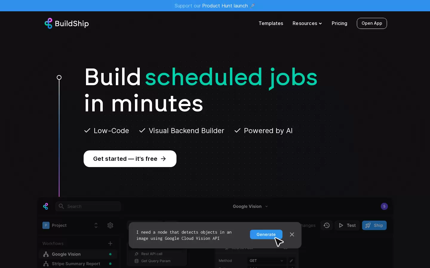 BuildShip : 构建应用程序后端工作流、API、计划作业、云功能的低代码可视化方式-由人工智能提供支持。