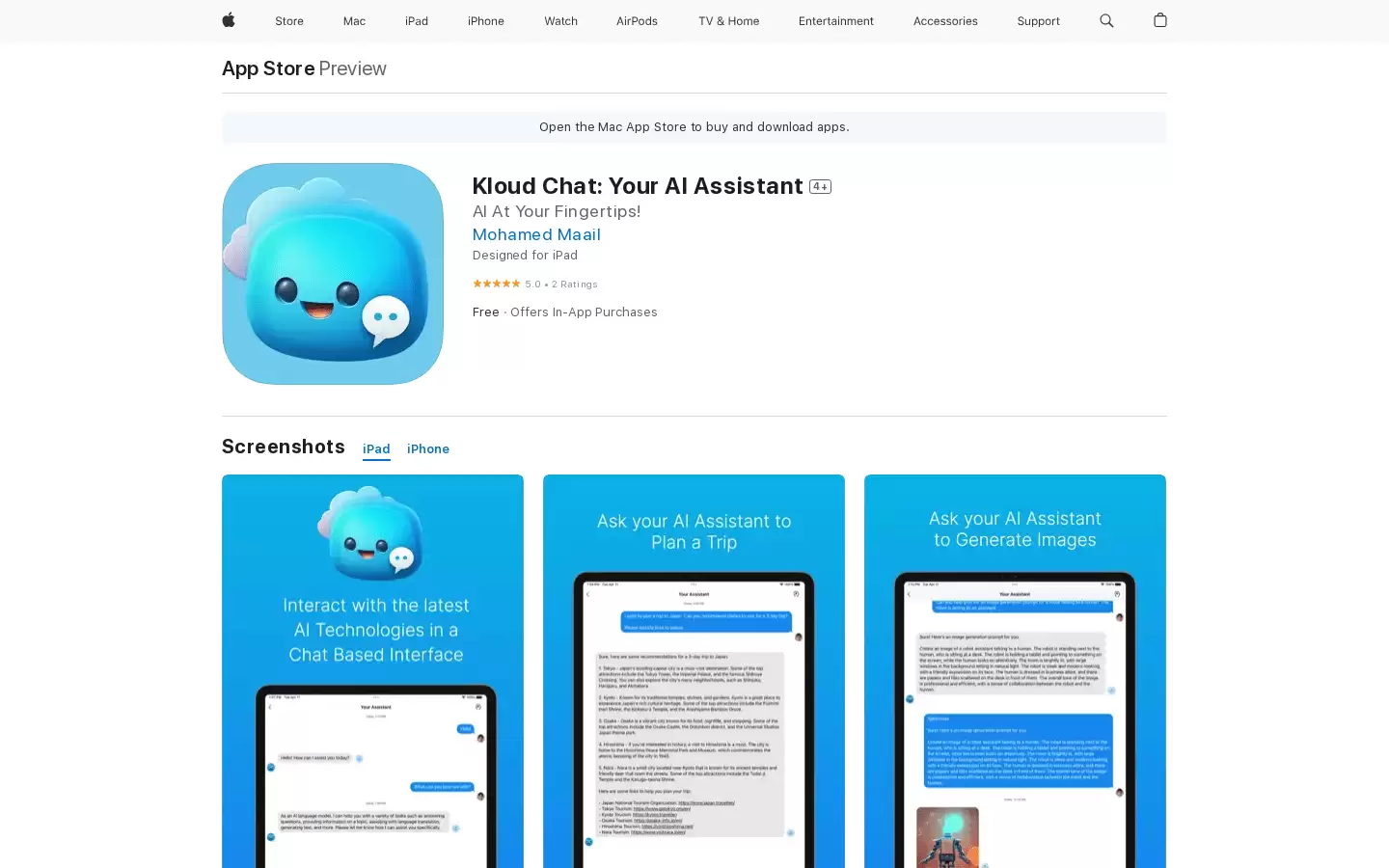 Kloud Chat : AI助手，随时随地为您提供服务！