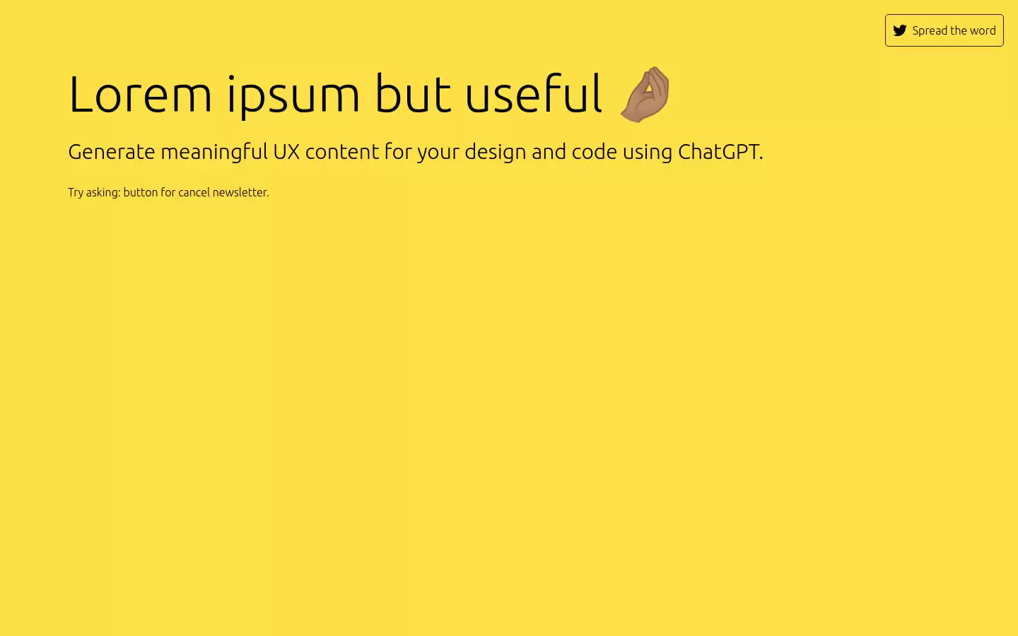 UsefulLoremIpsum : 无需再见，使用ChatGPT生成有意义的UX内容