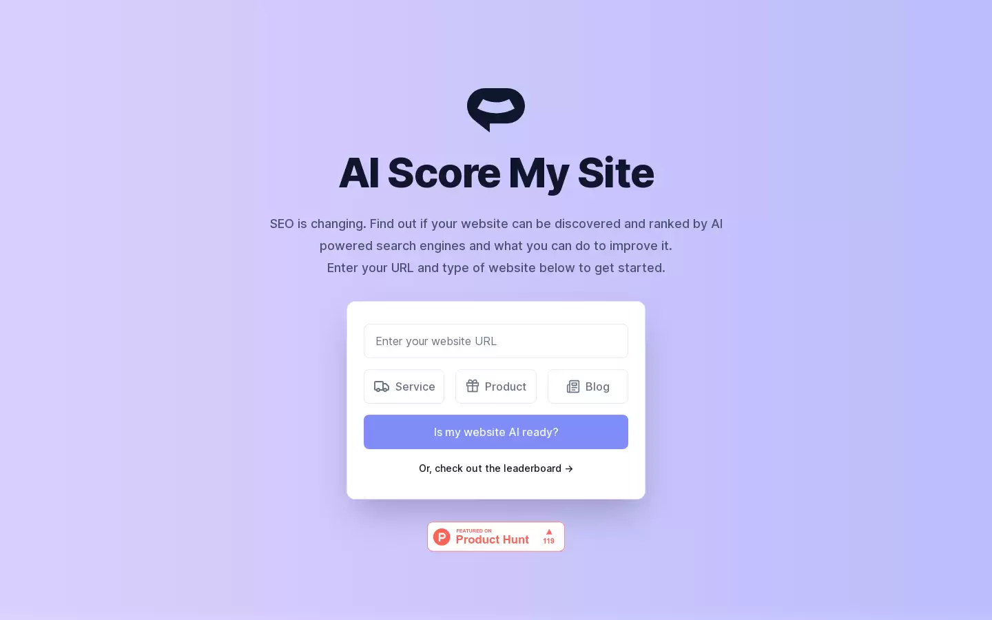 AI Score My Site : 了解你的网站是否能被人工智能驱动的搜索引擎发现和排名,以及你可以做些什么来提高它