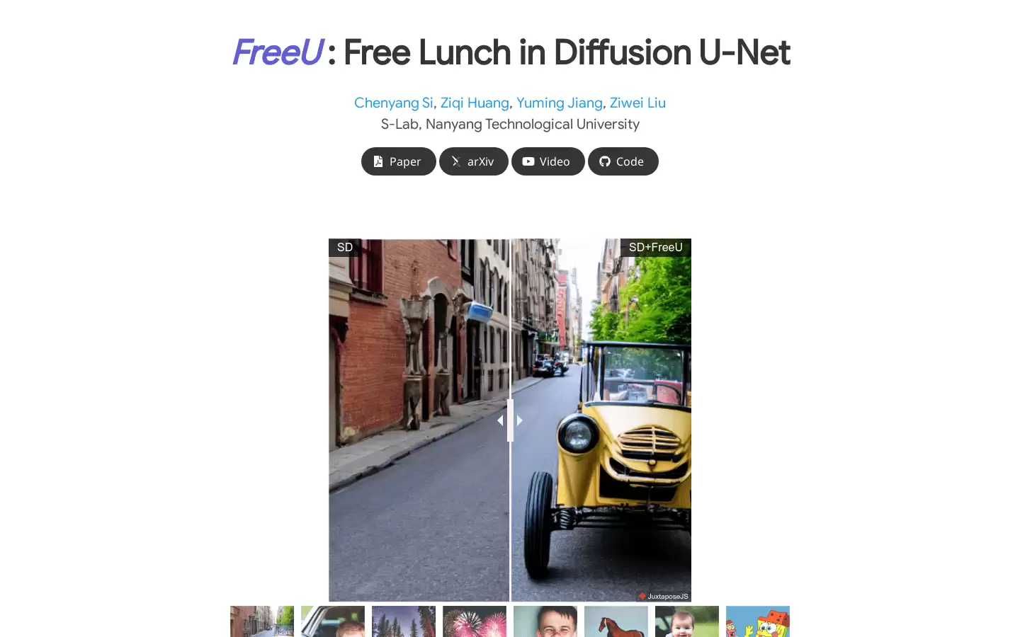 FreeU : 改进扩散模型采样质量的免费方法