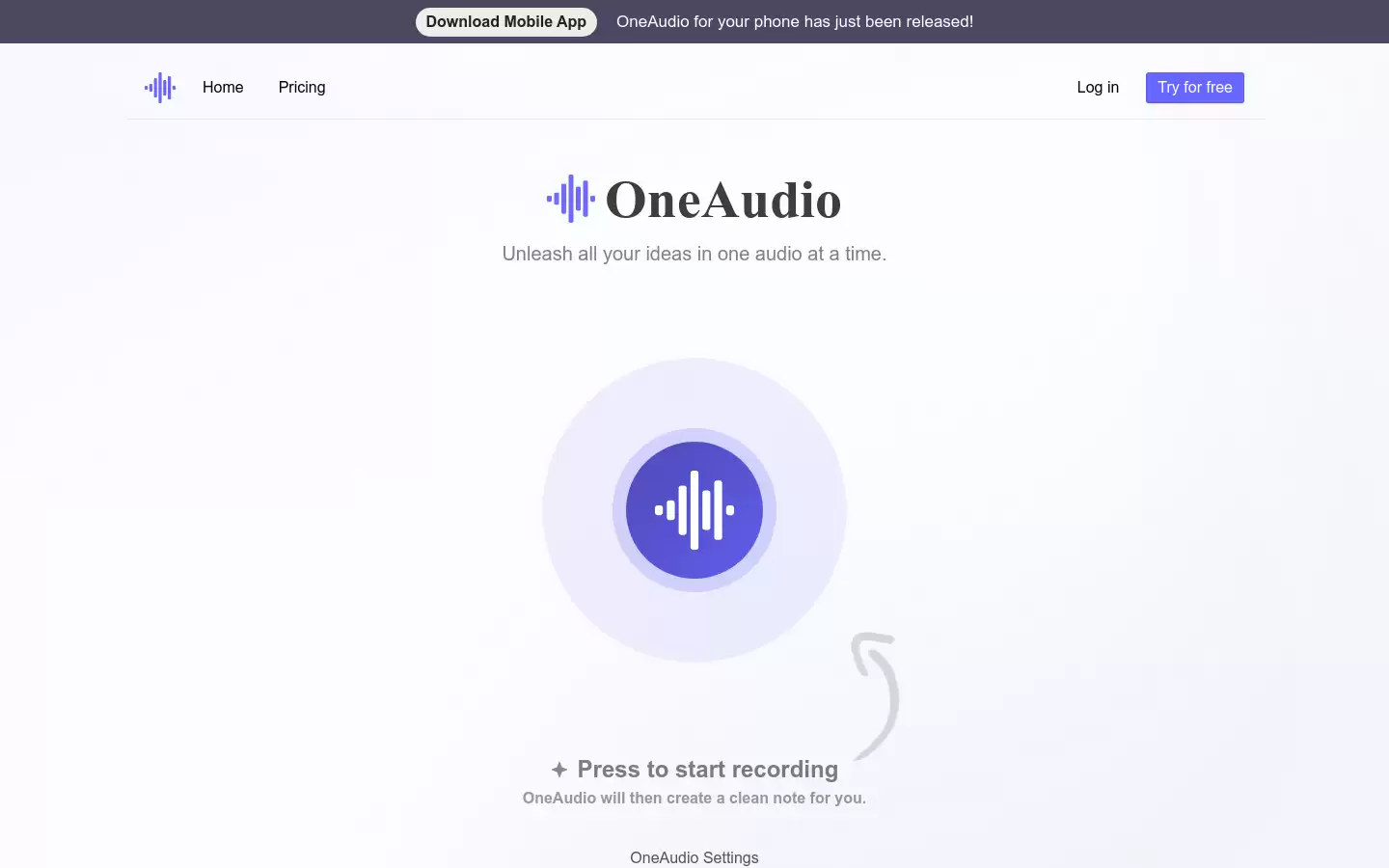 OneAudio : 智能语音转文字小助手