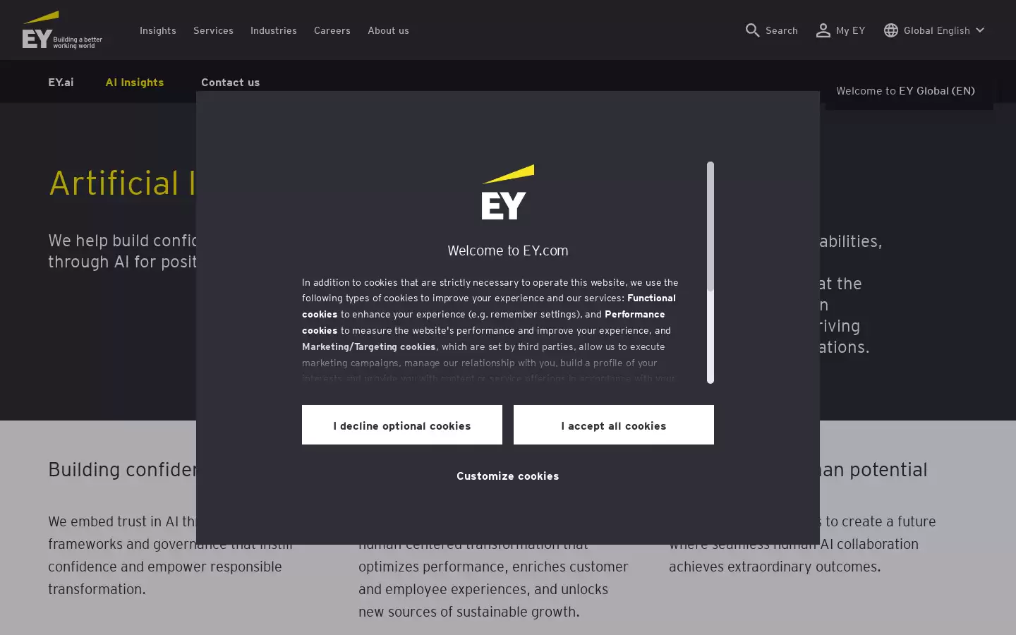 EY.ai : EY人工智能平台,结合咨询、税务等EY服务与人工智能助力企业实现价值与信任