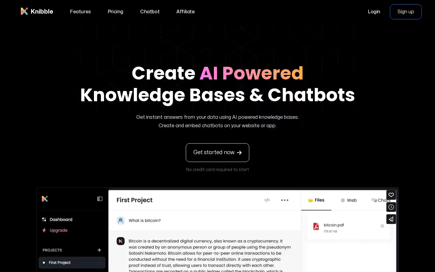 knibble.ai : 一款基于ChatGPT的知识库和对话机器人工具