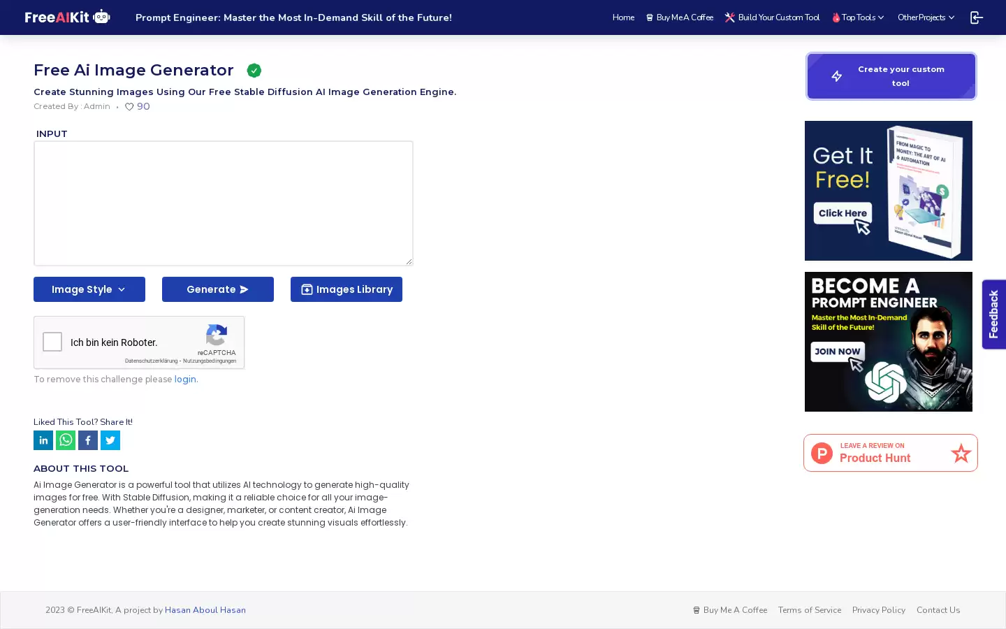 FreeImage.AI : 免费AI图像生成器,使用稳定的扩散AI图像生成引擎创建惊艳的图片。