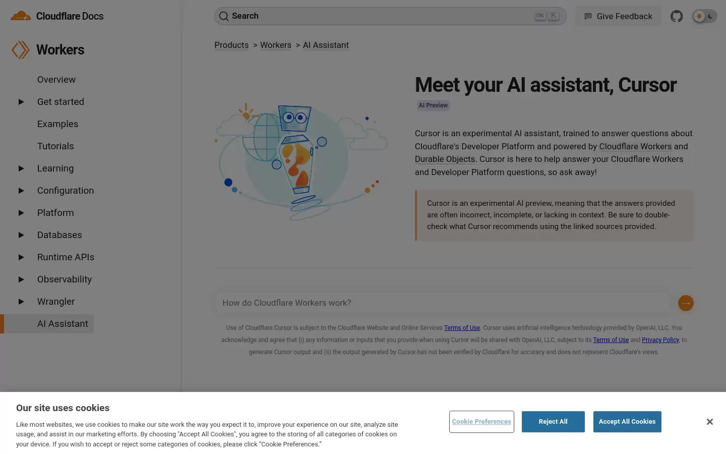 CursorAI : AI助手 · Cloudflare Workers文档