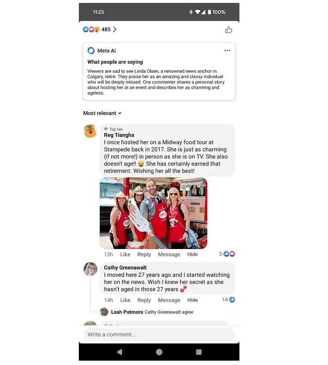 Meta在Facebook上测试AI评论摘要功能