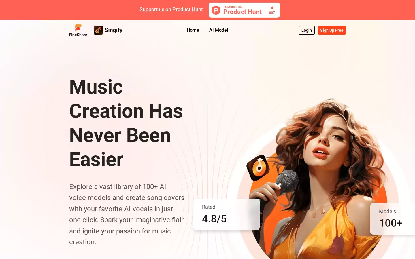 Singify : 使用您最喜欢的声音创建高质量的AI歌曲翻唱