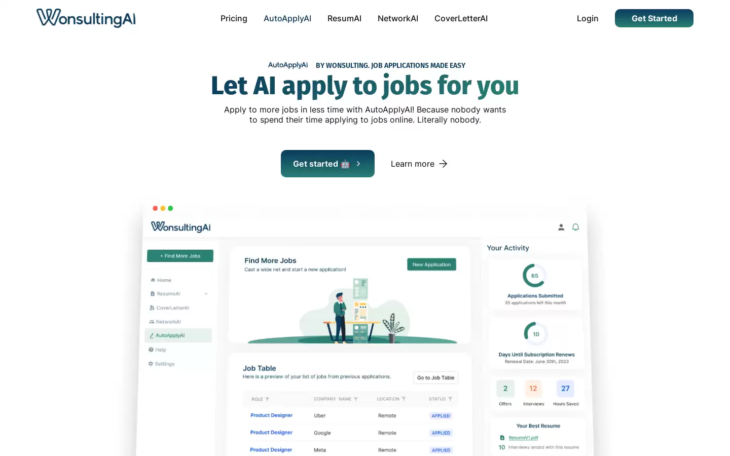 AutoApplyAI : 时间宝贵。职位申请占用了你的时间。我们将时间还给你。以AI的速度申请职位。