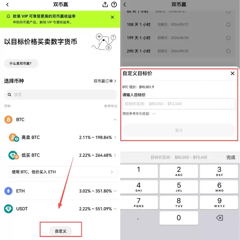 欧易双币赢自定义设置