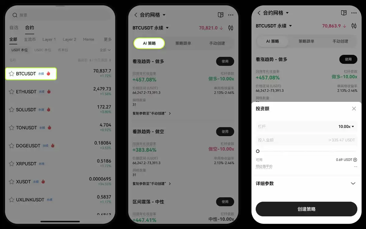 OKX合约网格智能创建参数