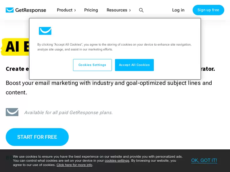 GetResponse Email Generator : 创造高质量邮件和新闻简报的AI邮件生成器