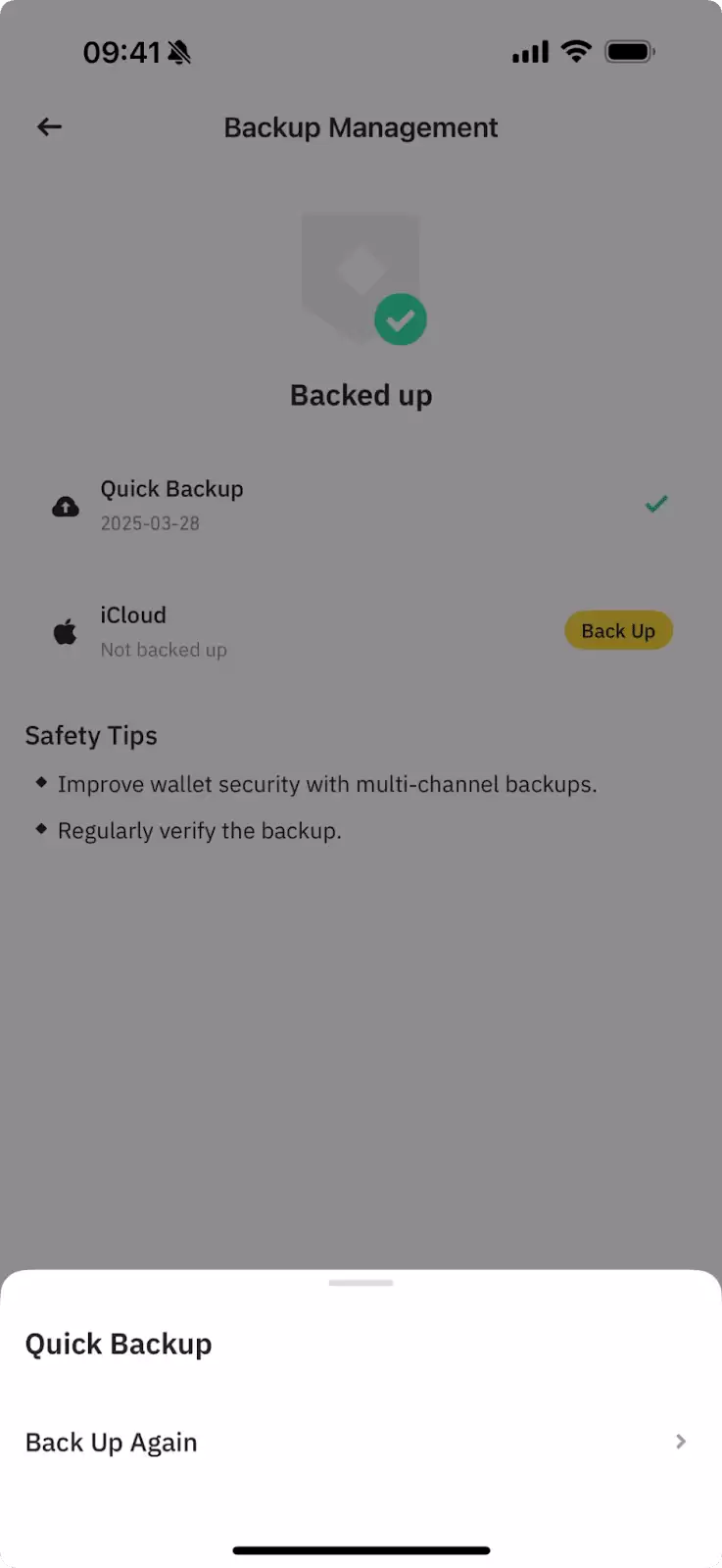 如何备份币安wallet?
