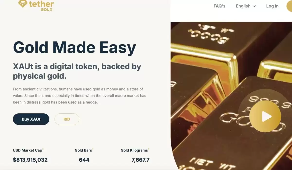 除USDT,Tether旗下XAUT代币有80吨黄金作为支撑