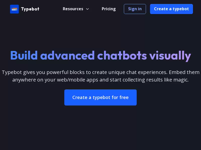 Typebot : 强大的区块创建独特的聊天体验