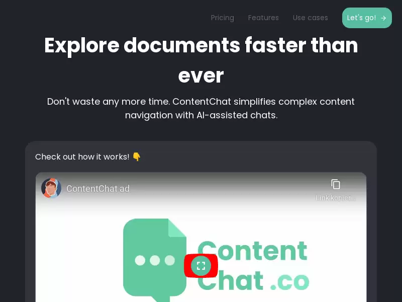 ContentChat : AI助手，快速搜索和探索文档