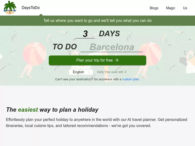 DaysToDo : 全球旅行规划助手