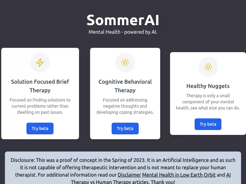 SommerAI : 你的心理健康伴侣