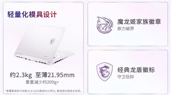 微星神影16魔龙姬限定款锐龙版上市:首发到仅8499+双重礼盒