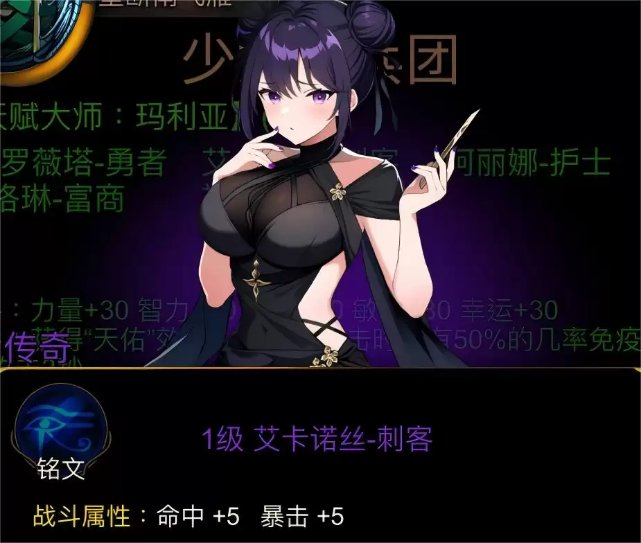 金色传说天赋大师:玛利亚佣兵团属性介绍