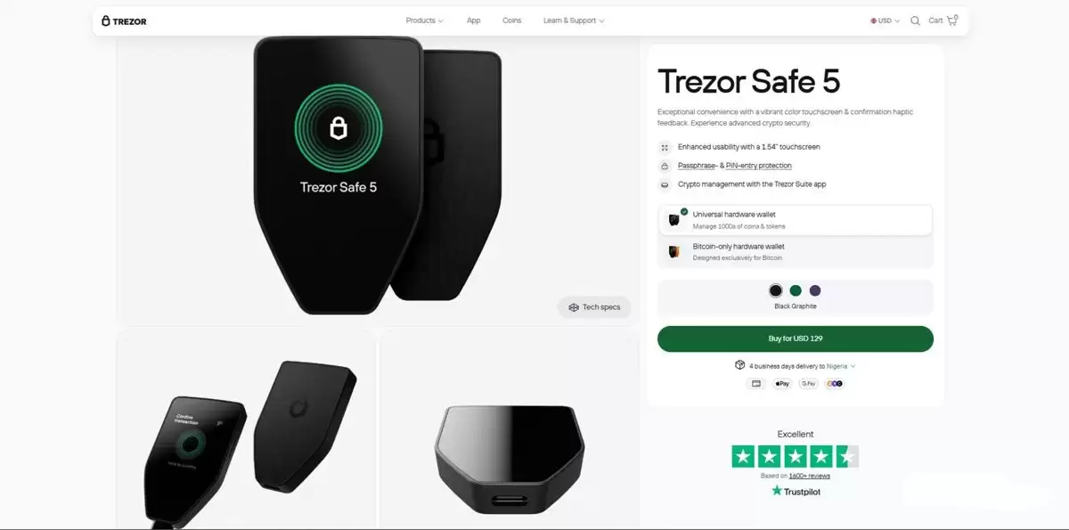 4. Trezor Safe 5