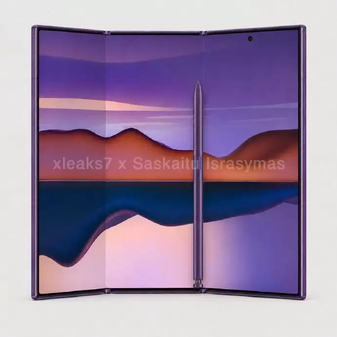 三星三折叠手机新专利公示:铰链内置S Pen收纳,补齐生产力短板