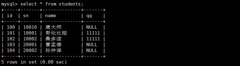 MySQL数据库原理与实践指南之基本查询