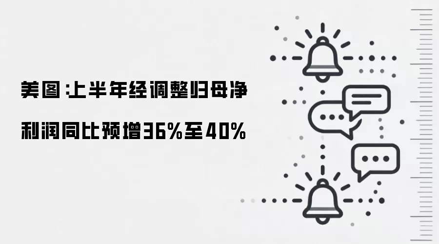 美图:上半年经调整归母净利润同比预增36%至40%
