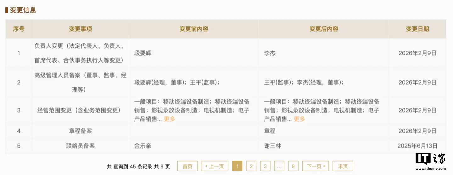 OPPO 广东移动通信有限公司工商变更:李杰接替段要辉成为法定代表人