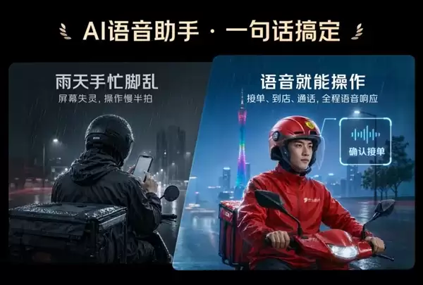 京东外卖AI智能头盔发布:动动嘴就能接单!自动识别商户环境