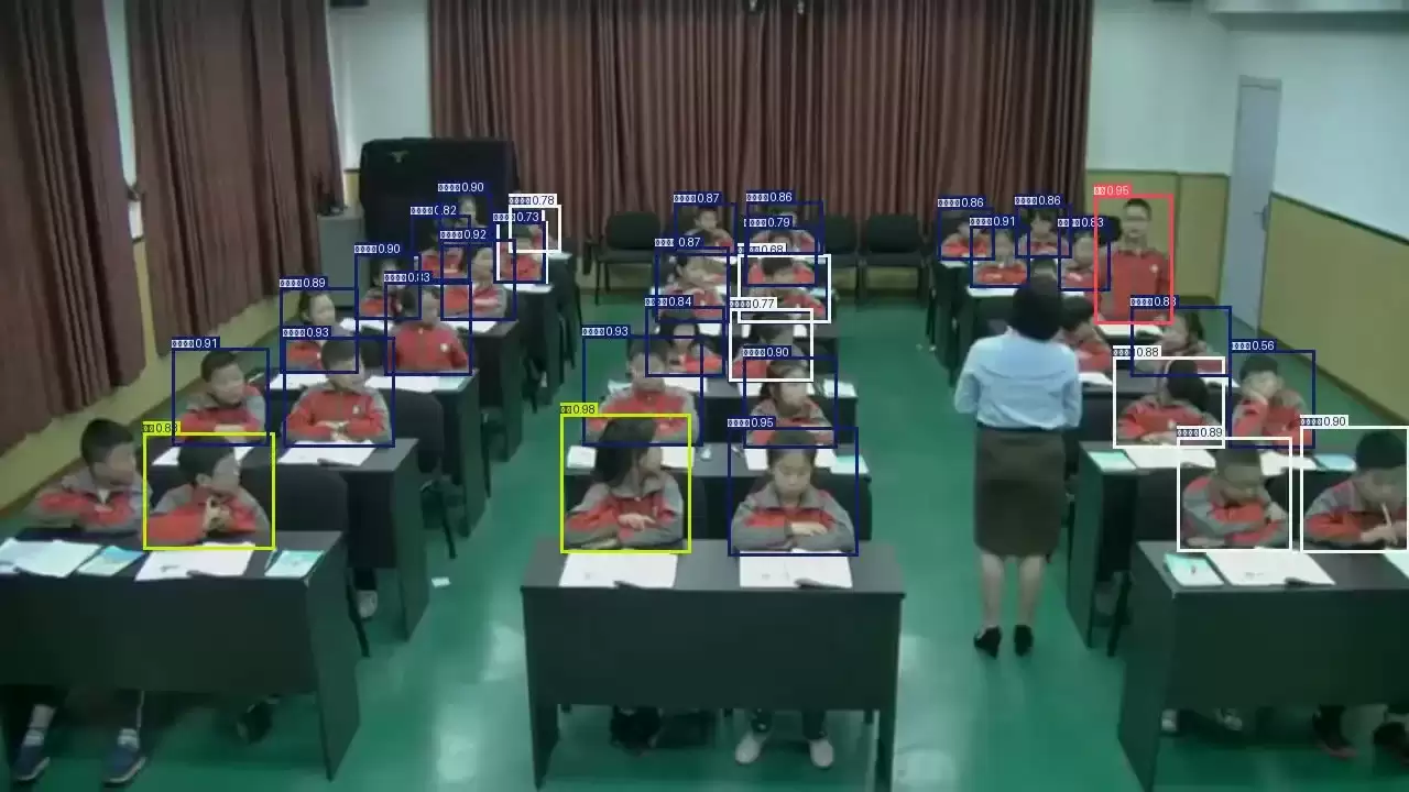 学生课堂行为检测数据集 模型验证结果截图