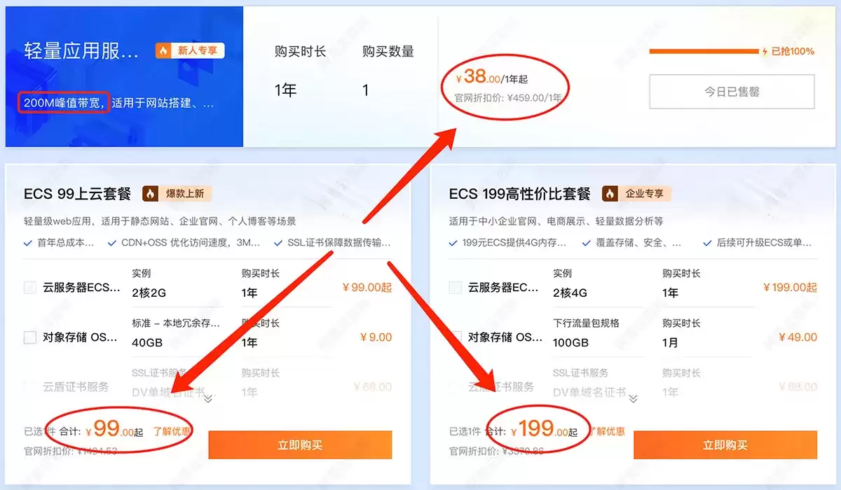 阿里云服务器优惠价格