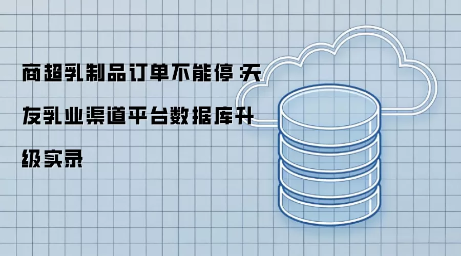 商超乳制品订单不能停：天友乳业渠道平台数据库升级实录