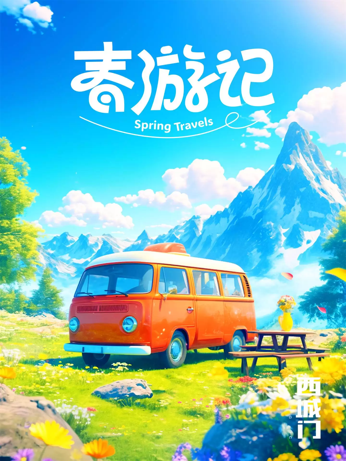 8张Midjourney春日出游海报，带你玩转视觉创意！