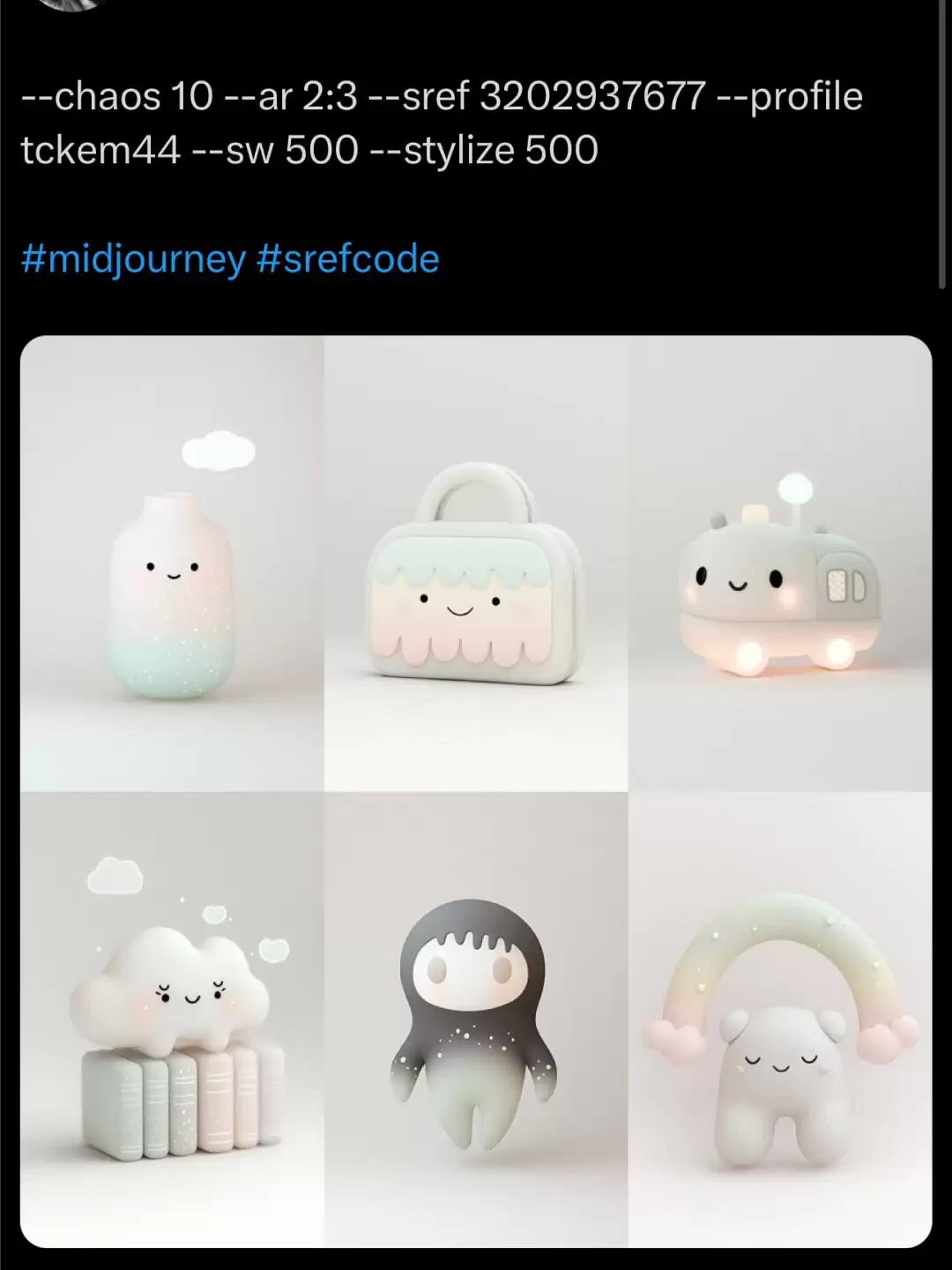 一键收藏！X上最新发布的9组Midjourney Sref风格代码！