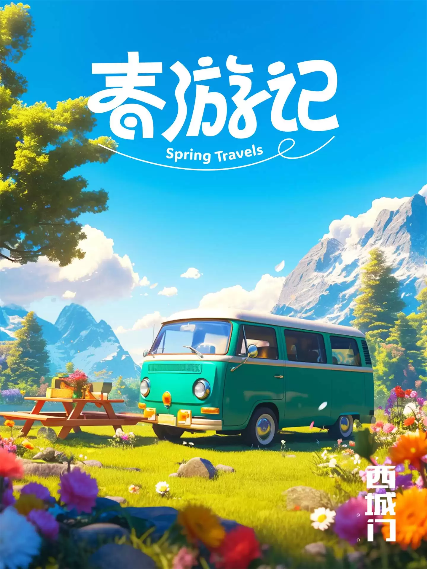 8张Midjourney春日出游海报，带你玩转视觉创意！