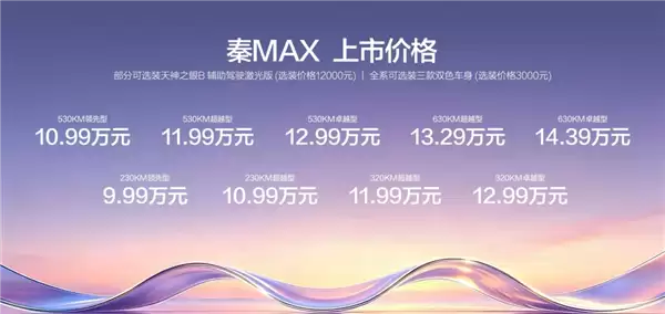 9.99万!超大杯秦MAX开卖 没了登味儿 开始收割年轻人