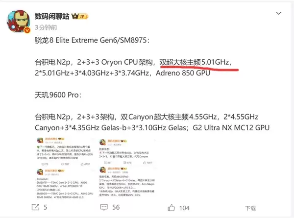 高通骁龙8超级至尊版与相关硬件配置示意图,展示芯片、内存及存储组件的成本构成