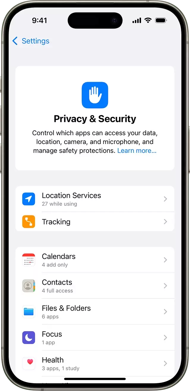 App隐私报告数据与传感器访问界面