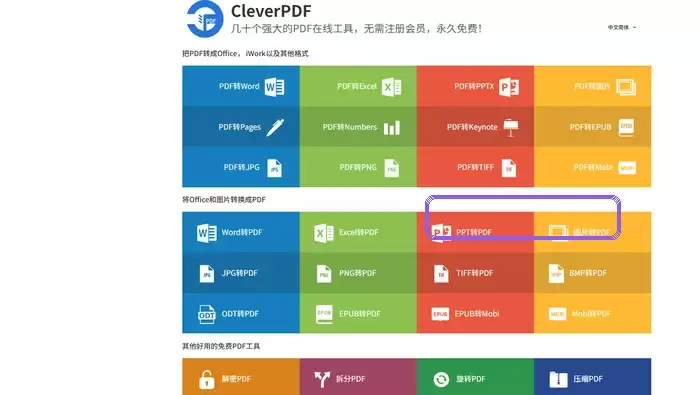 备用入口PPT转PDF选项