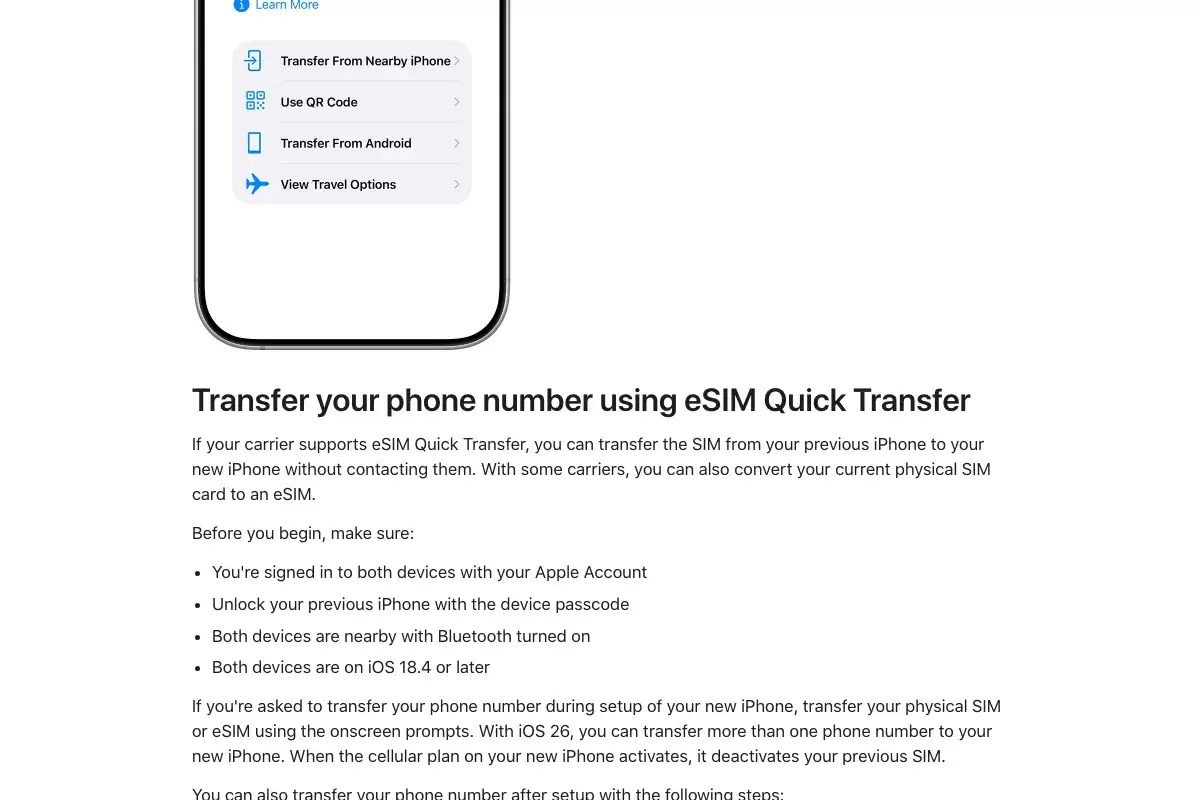 iPhone换机前先确认eSIM迁移流程