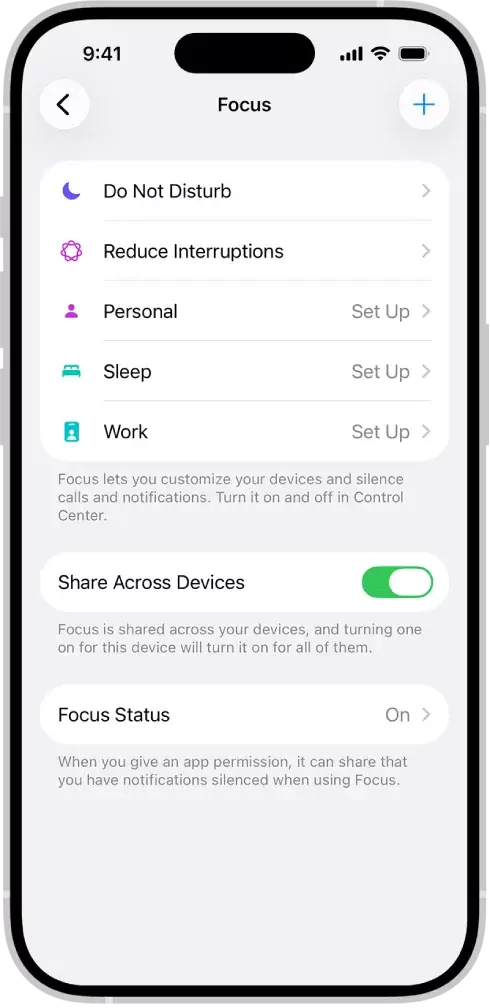 iPhone上班时先开专注模式再放行必要通知